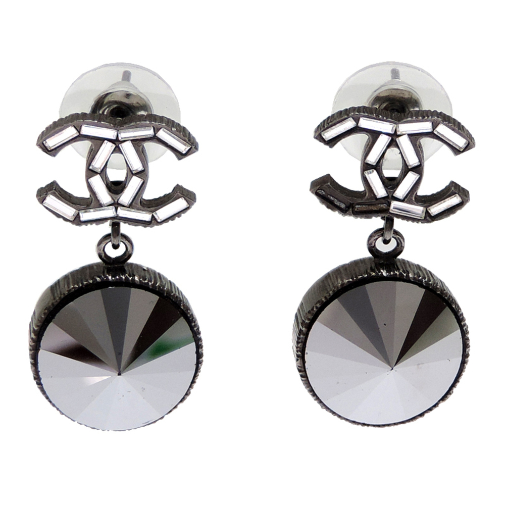 Chanel *Some stones have fallen out. Rhinestone Coco Mark Women's Earrings Metal